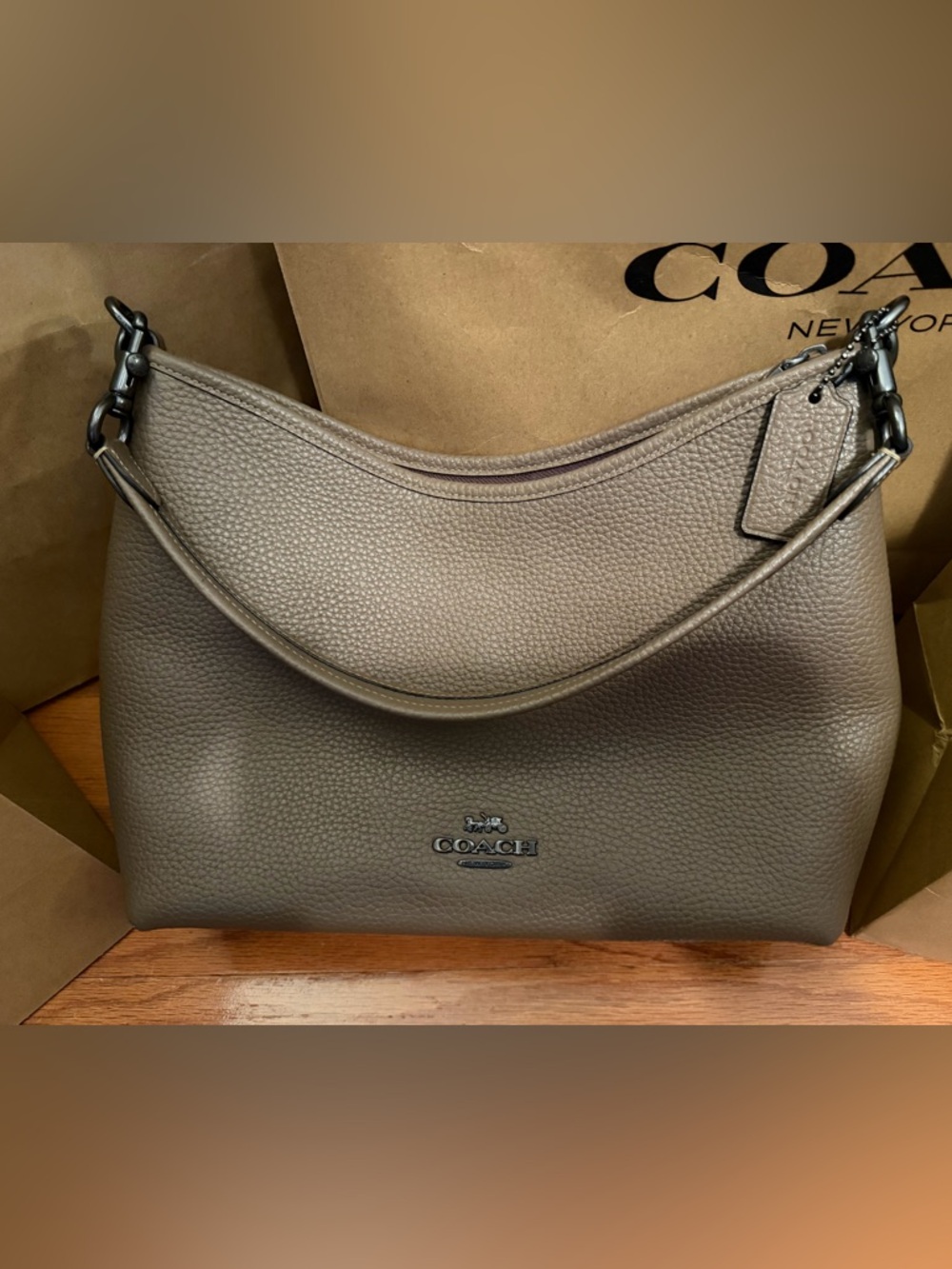 Coach Outlet Laurel Shoulder Bag - Stone/Gunmetal - Picture 4 of 6